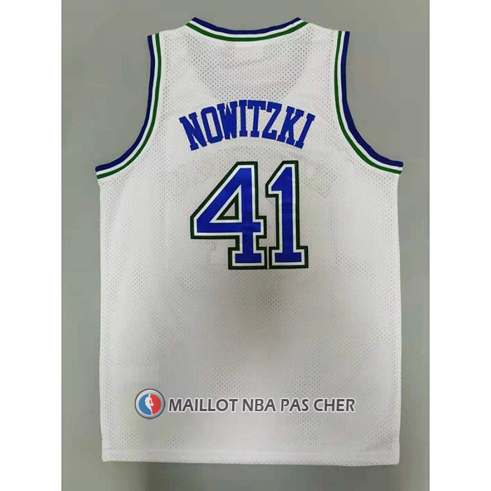 Maillot Dallas Mavericks Dirk Nowitzki NO 41 Mitchell & Ness 1998-99 Blanc